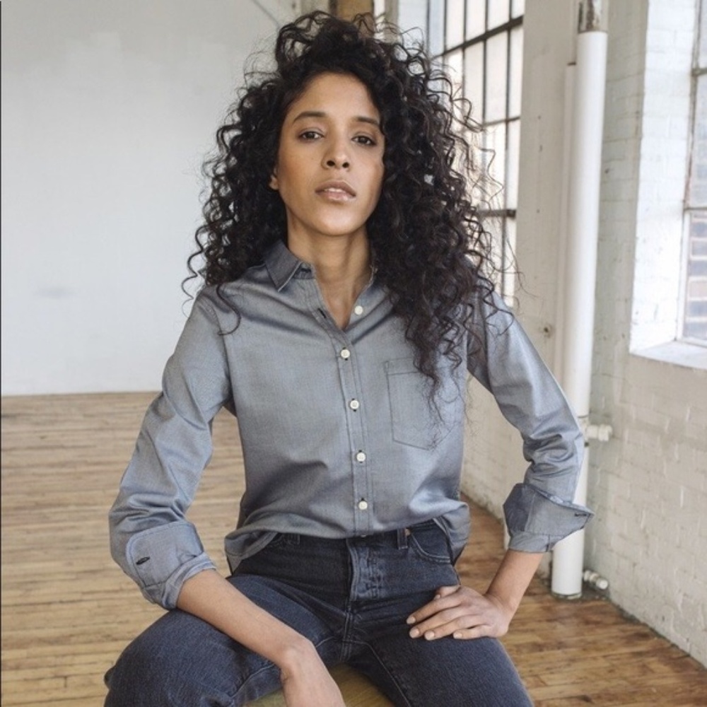 Tradlands 101 Girlfriend Oxford Shirt Charcoal